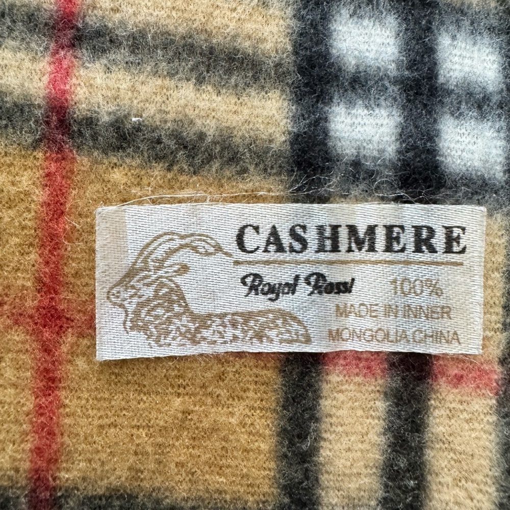 ROYAL ROSSI PLAID CASHMERE SCARF - Picture 7 of 10
